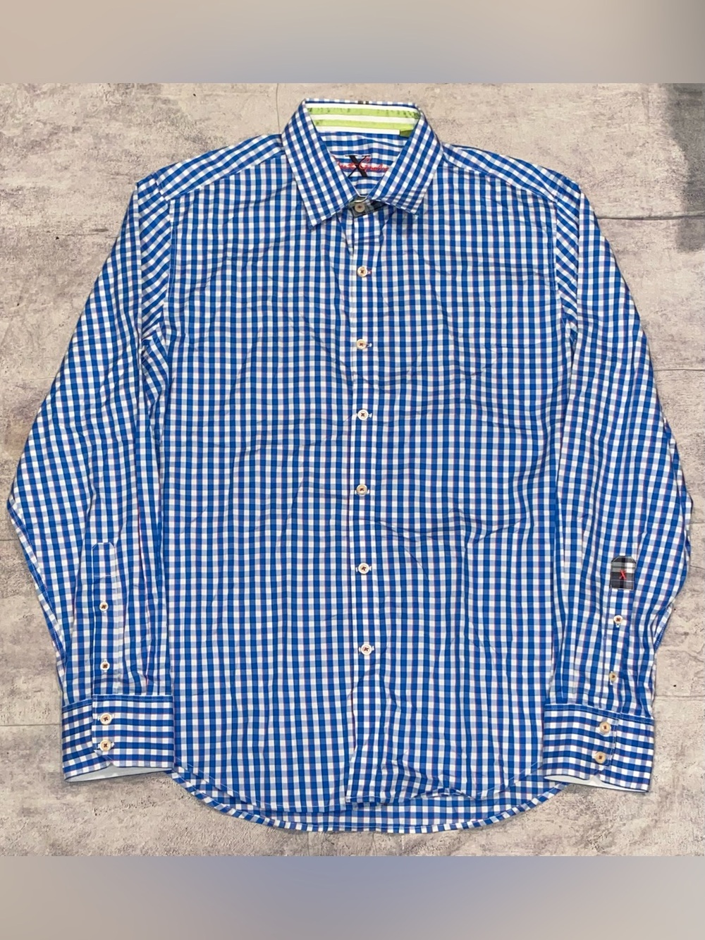 NWOT NEW Robert Graham X Embroidered Gingham Check Dress Shirt XL Classic Fit